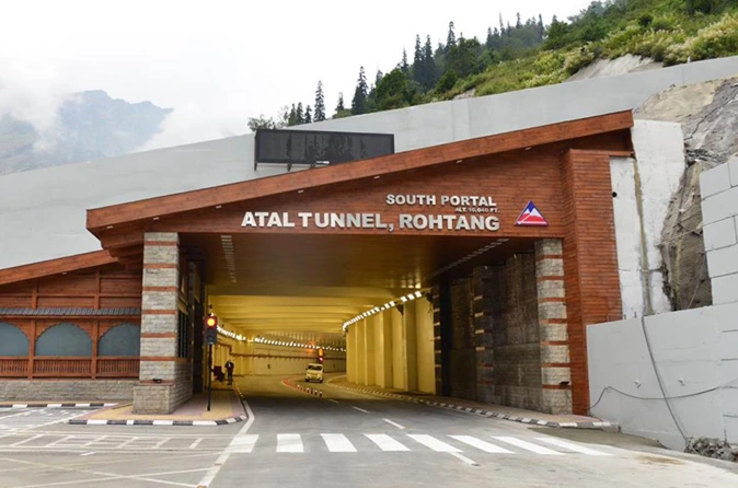 Entrance of Atal Tunnel Rohtang South Portal in Himachal Pradesh